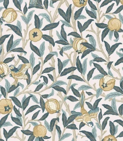 William Morris at Home Vliesbehang - Bird & Pomegranate Cloudy Blues - 1000x52