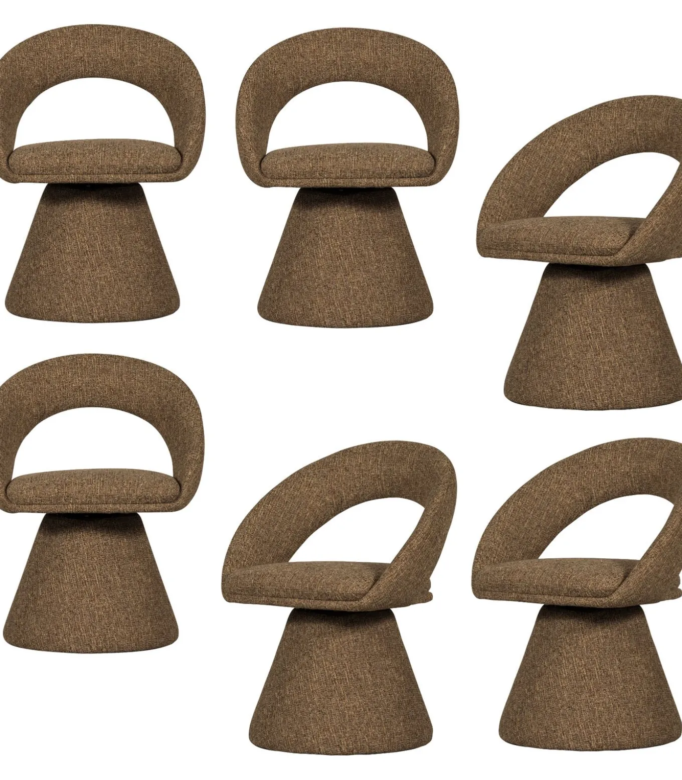 Winter Eetkamerstoel - Melange - Zand - Set van 6