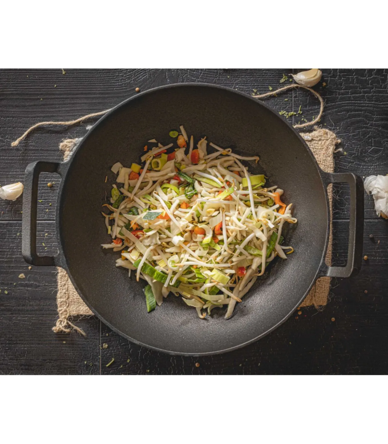 Wokpan / Wadjan - Gietijzer - ø 32 cm - zonder anti-aanbaklaag