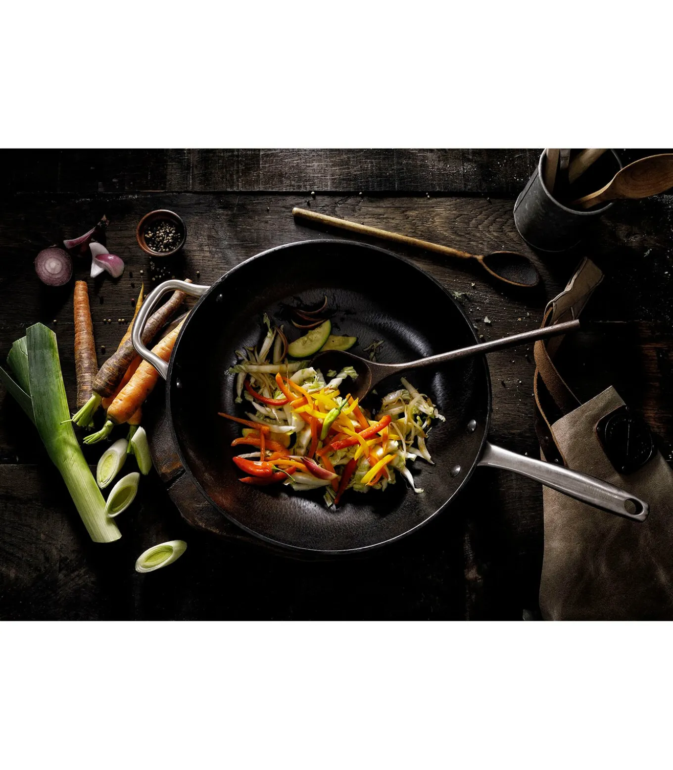 Wokpan Gietijzer 34 cm Cast Iron - alle warmtebronnen - Inductie