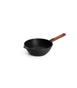 WOLL EcoLogic QXR Wok inductie met houten afneembare greep - Ø240mm - H 90mm - Zwart
