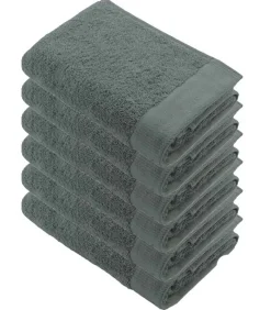 6x Remade Cotton Handdoeken 50x100 cm Donker Groen