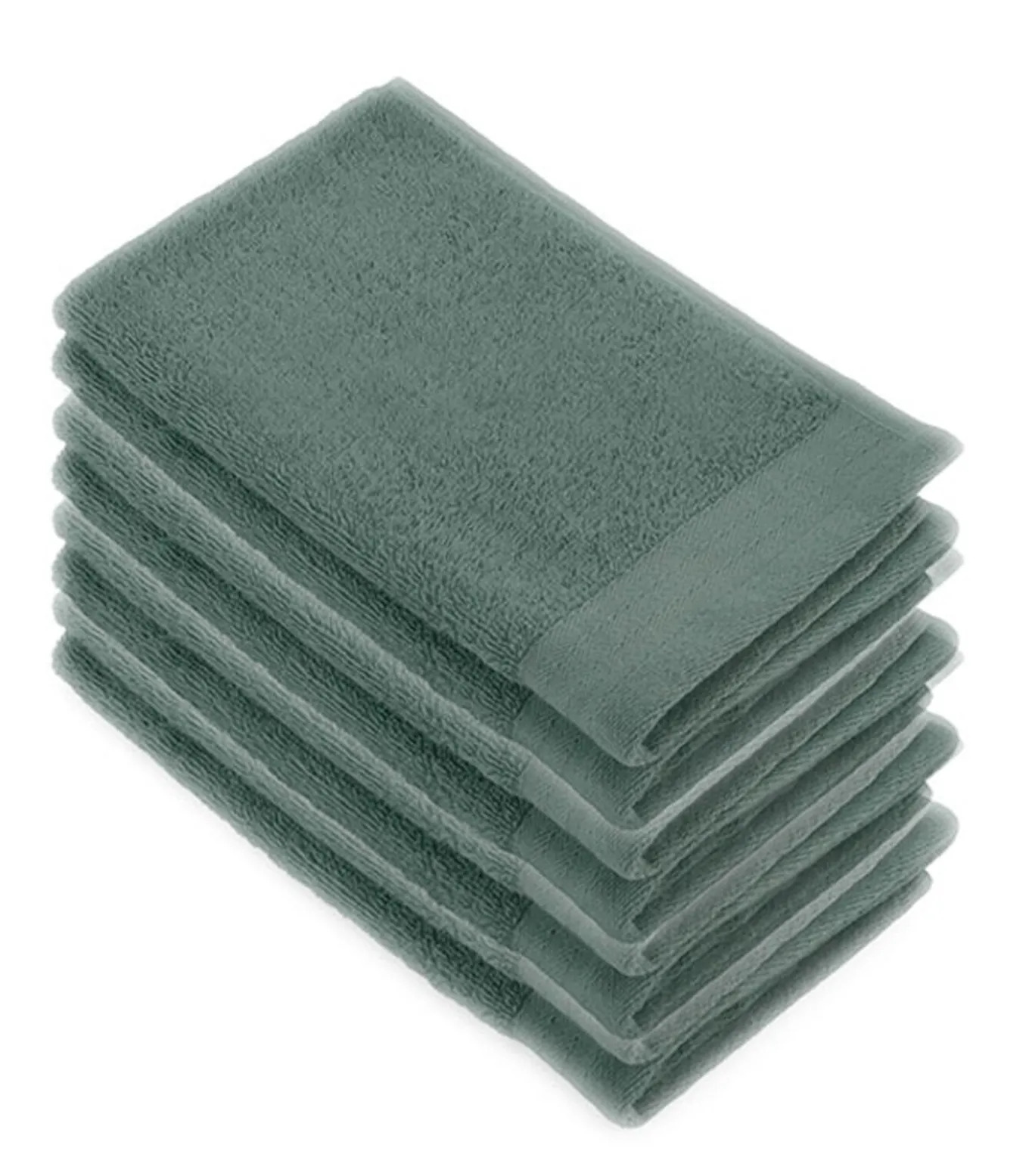 8x Soft Cotton Gastendoekjes Legergroen
