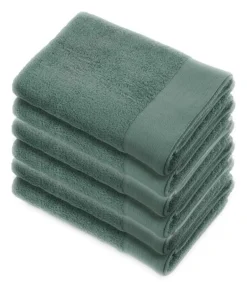 6x Soft Cotton Handdoeken 60x110 cm Legergroen