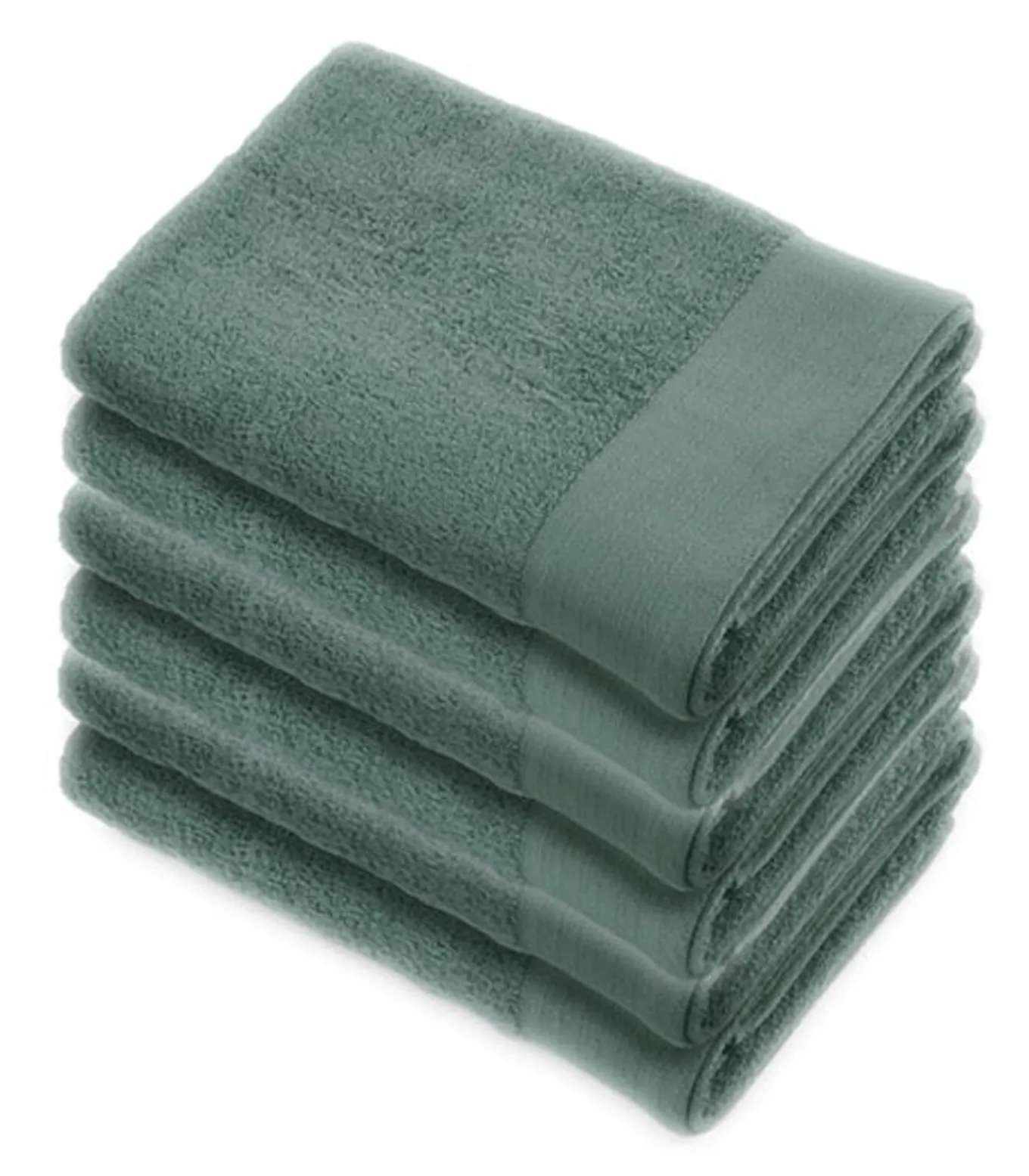 6x Soft Cotton Handdoeken 50x100 cm Legergroen