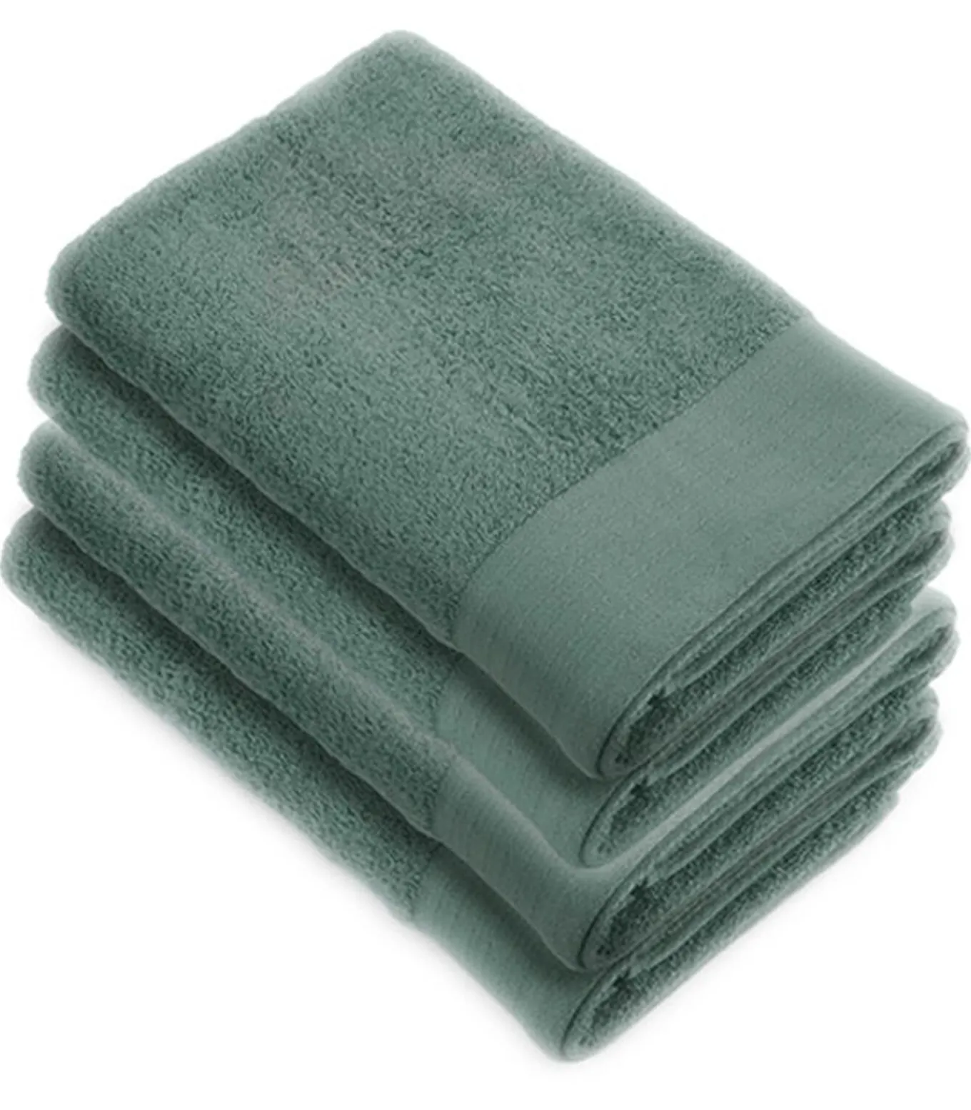 4x Soft Cotton Handdoeken 70x140 cm Legergroen