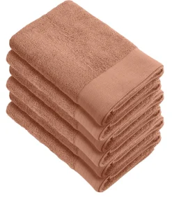 6x Soft Cotton Handdoeken 60x110 cm Terra