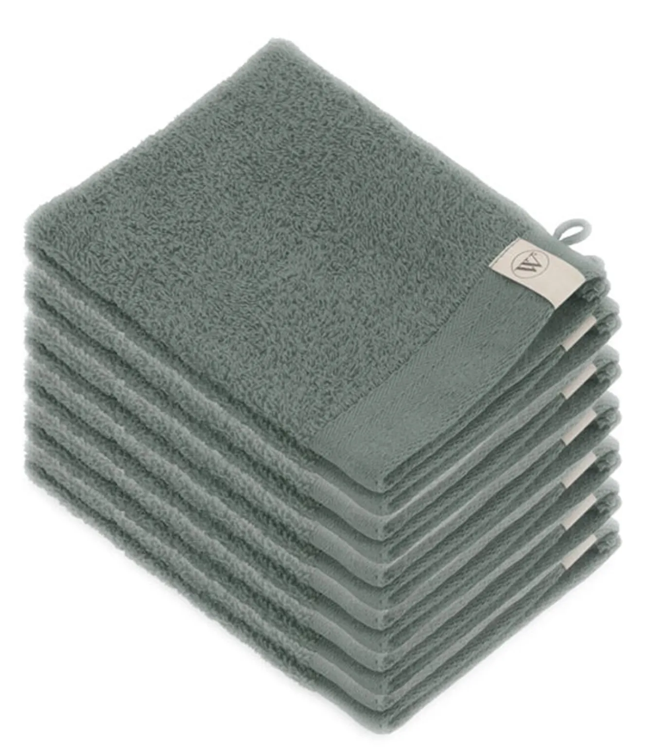 12x Soft Cotton Washandjes Legergroen