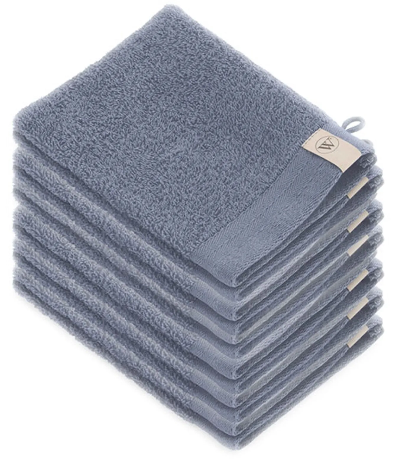 12x Soft Cotton Washandjes Indigo