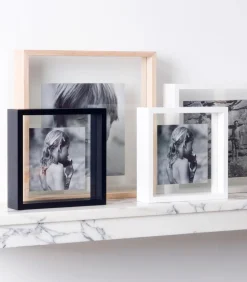 XLBoom Square Floating Box Fotolijst - In Hout - Wit - Fotoformaat 20x20cm