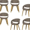 Yossi Eetkamerstoelen Houten Naturel Poot - Bruin - Set van 6