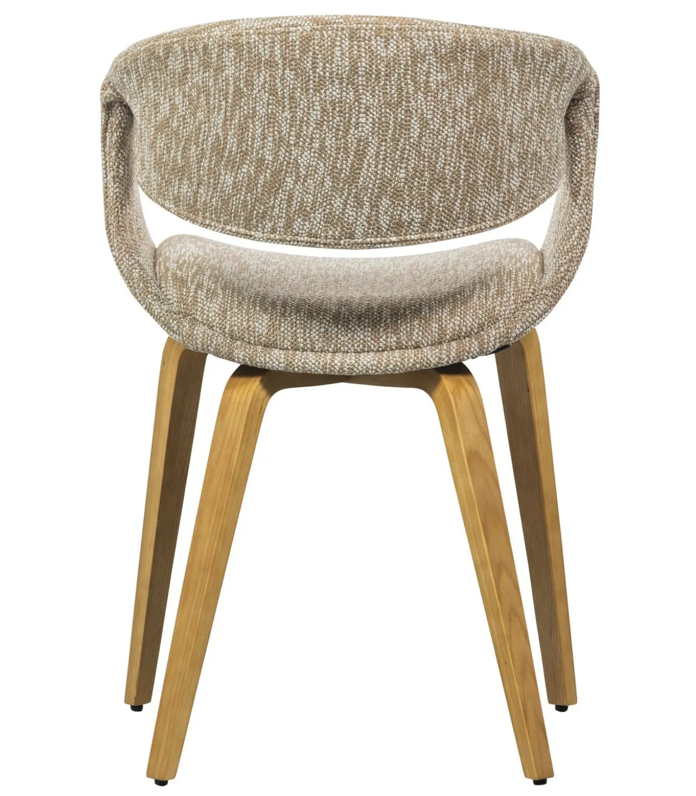 Yossi Eetkamerstoelen Met Houten Naturel Poot - Zand - Set van 6