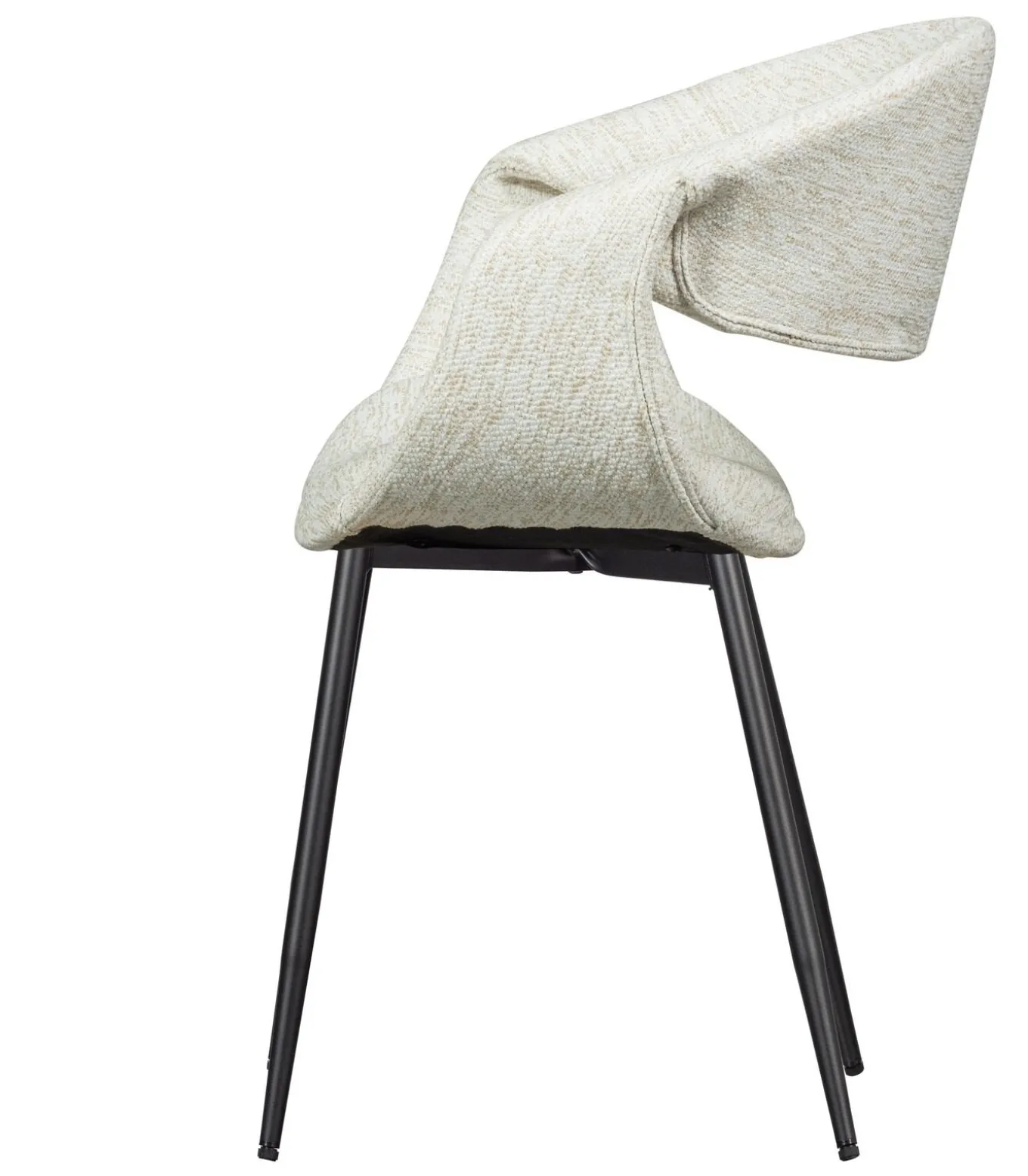 Yossi Eetkamerstoelen Metalen Zwarte Poot - Naturel - Set van 6