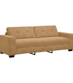 3-Zits Sofa met kussen Bruin Fluweel