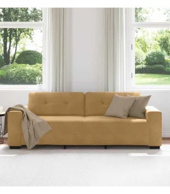 3-Zits Sofa met kussen Bruin Fluweel