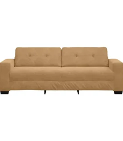 3-Zits Sofa met kussen Bruin Fluweel