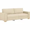 3-Zits Sofa met kussen Crème 220 x 78 x 84 cm Stof