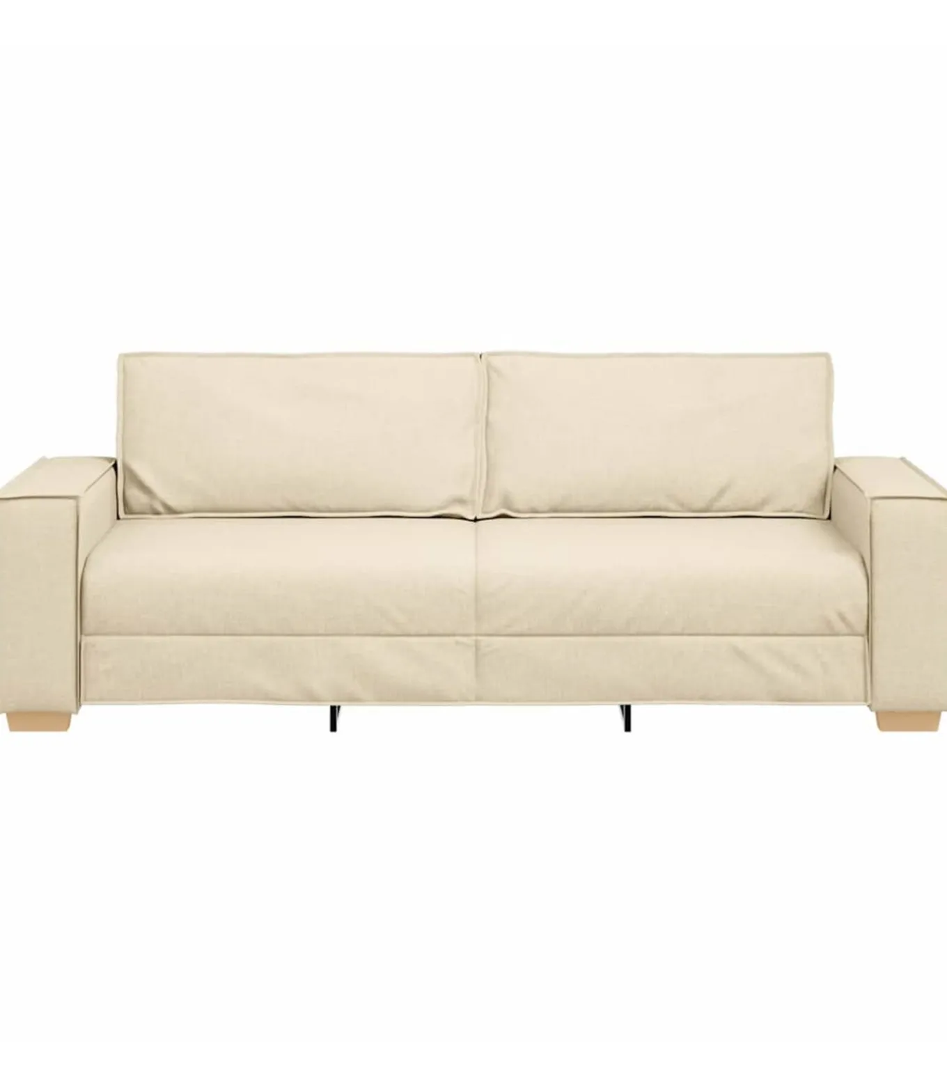 3-Zits Sofa met kussen Crème 220 x 78 x 84 cm Stof