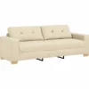 3-Zits Sofa met kussen Crème Stof