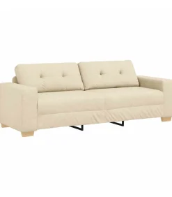 3-Zits Sofa met kussen Crème Stof