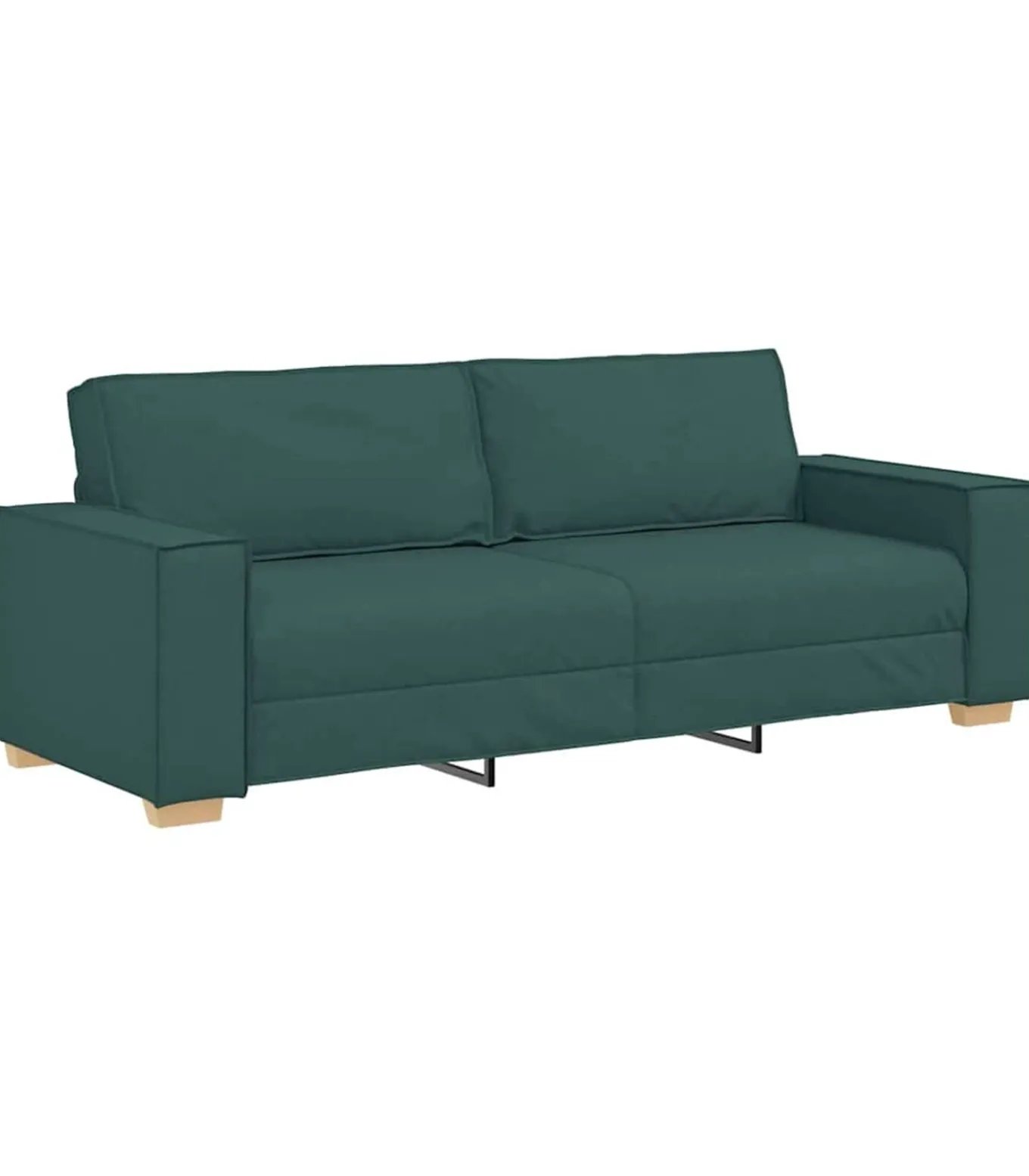 3-Zits Sofa met kussen Donkergroen 220 x 78 x 84 cm Stof