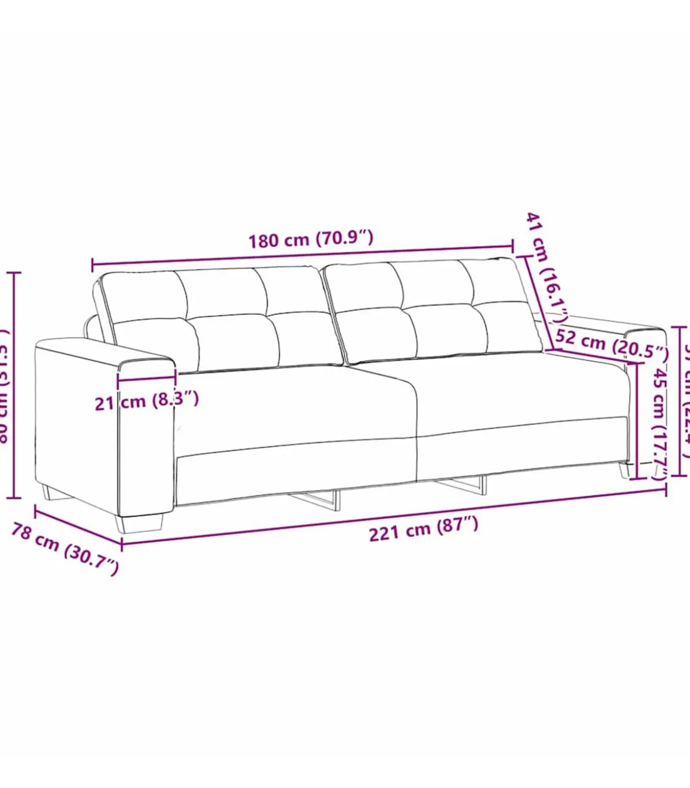 3-Zits Sofa met kussen Taupe Stof