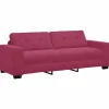 3-Zits Sofa met kussen Wijnrood Fluweel