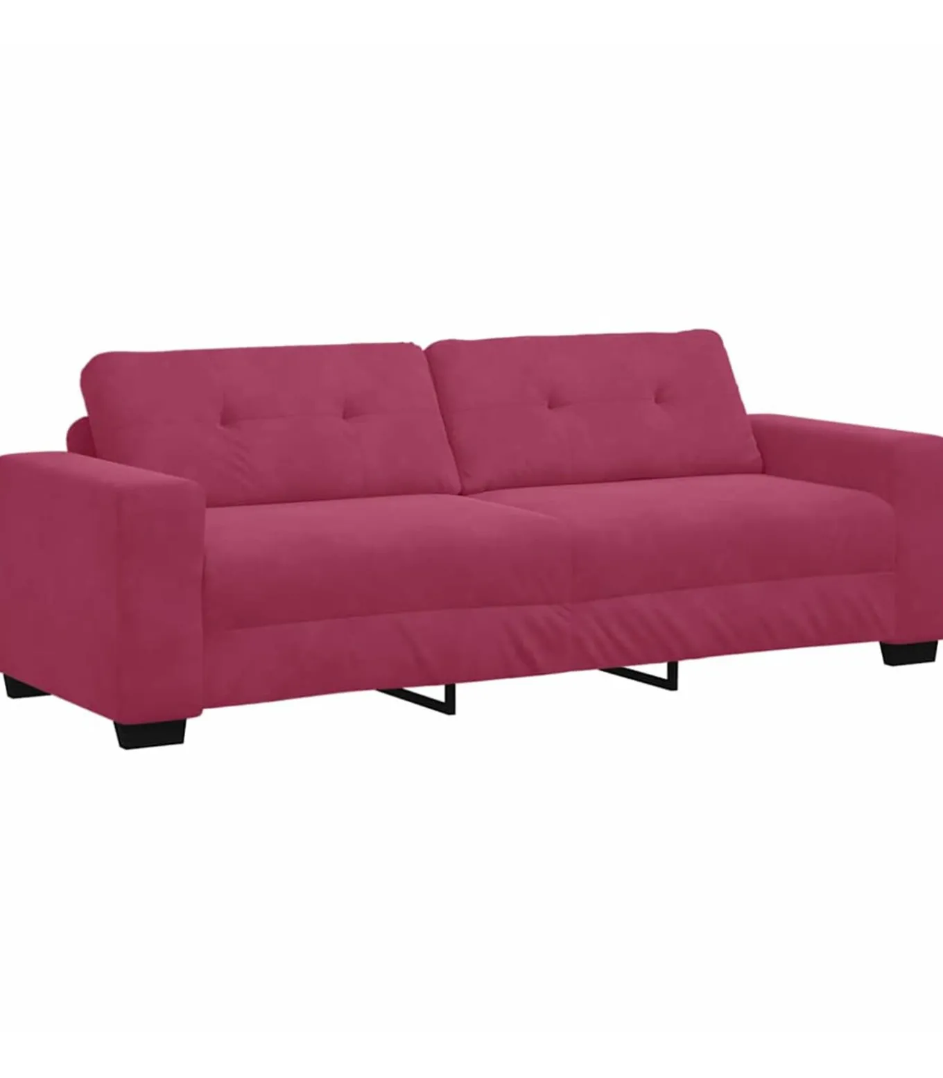 3-Zits Sofa met kussen Wijnrood Fluweel