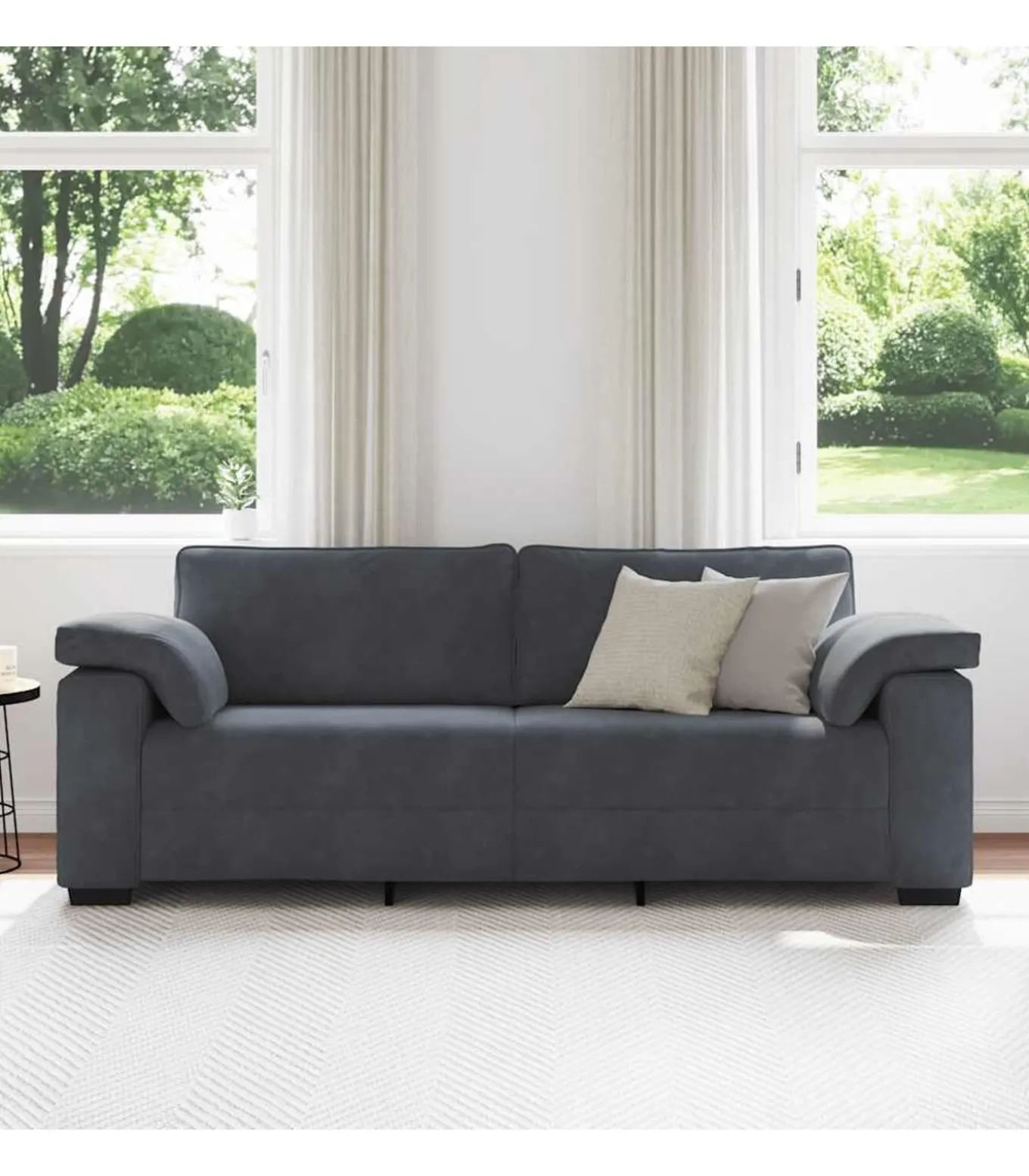 3-zitsbank 178 cm fluweel donkergrijs