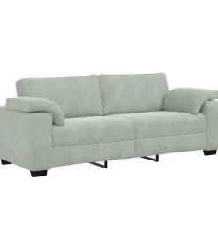 3-zitsbank 178 cm fluweel lichtgrijs