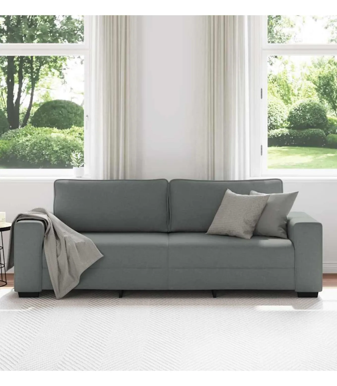 3-zitsbank 180 cm stof donkergrijs