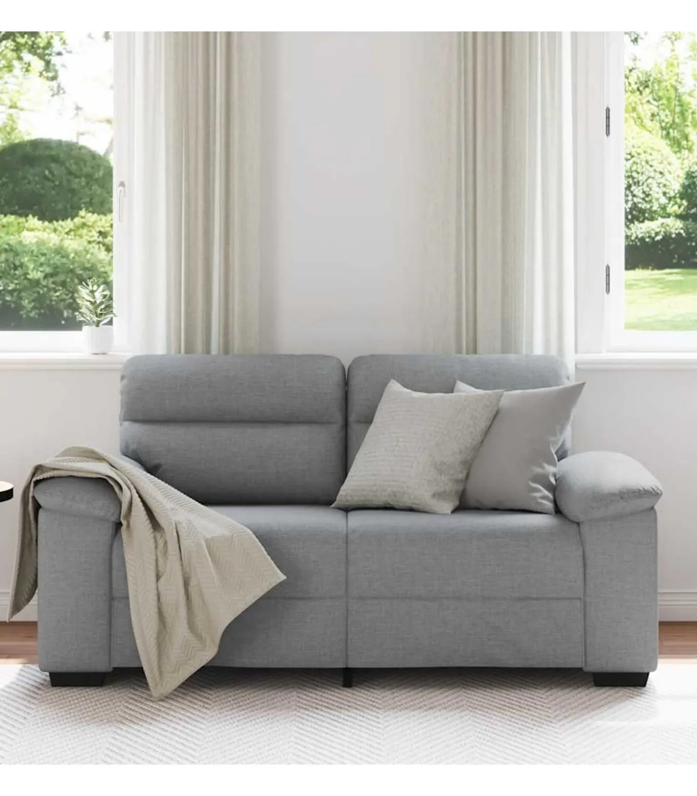 2-zitsbank 120 cm stof lichtgrijs