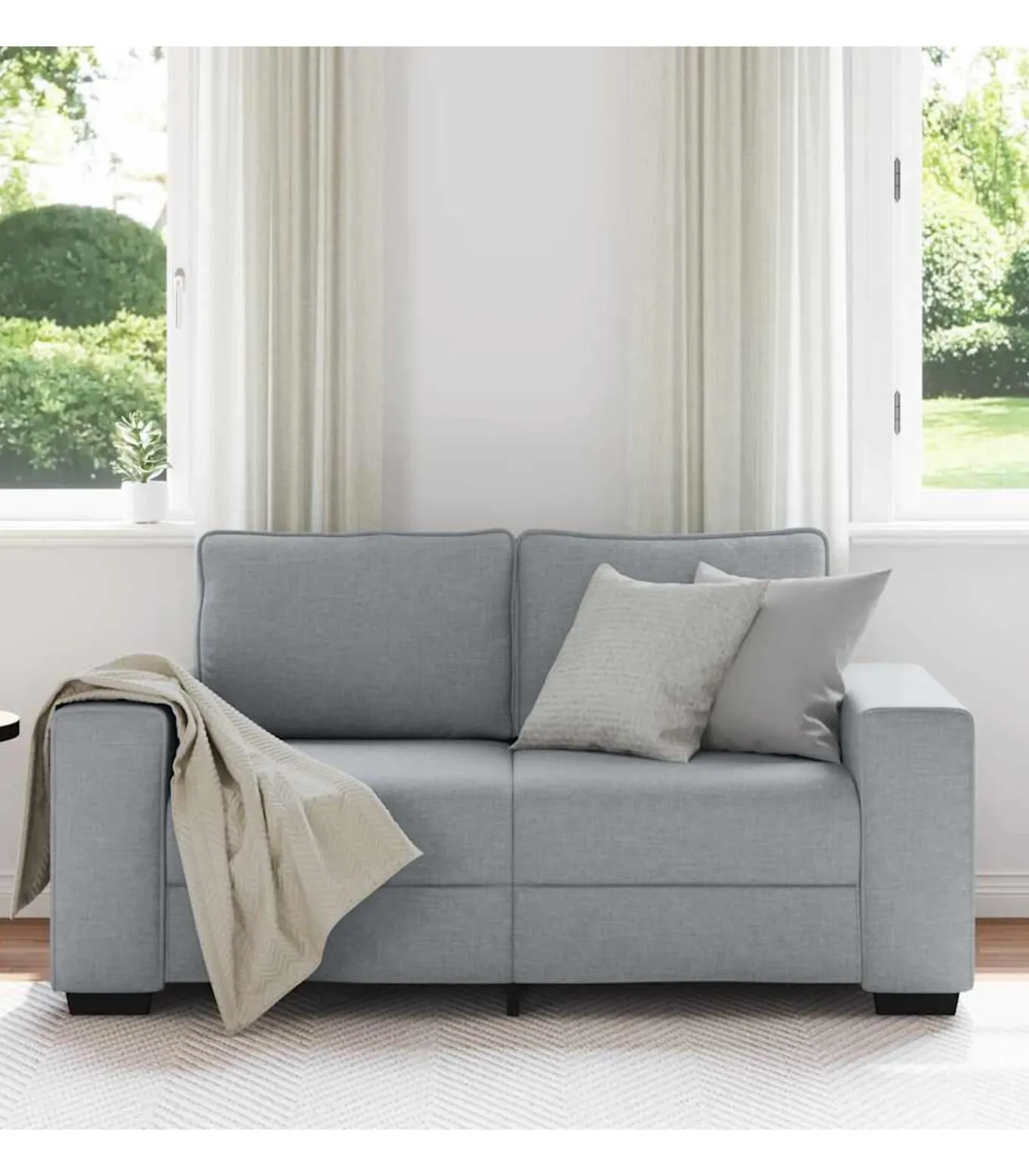 2-zitsbank 120 cm stof lichtgrijs