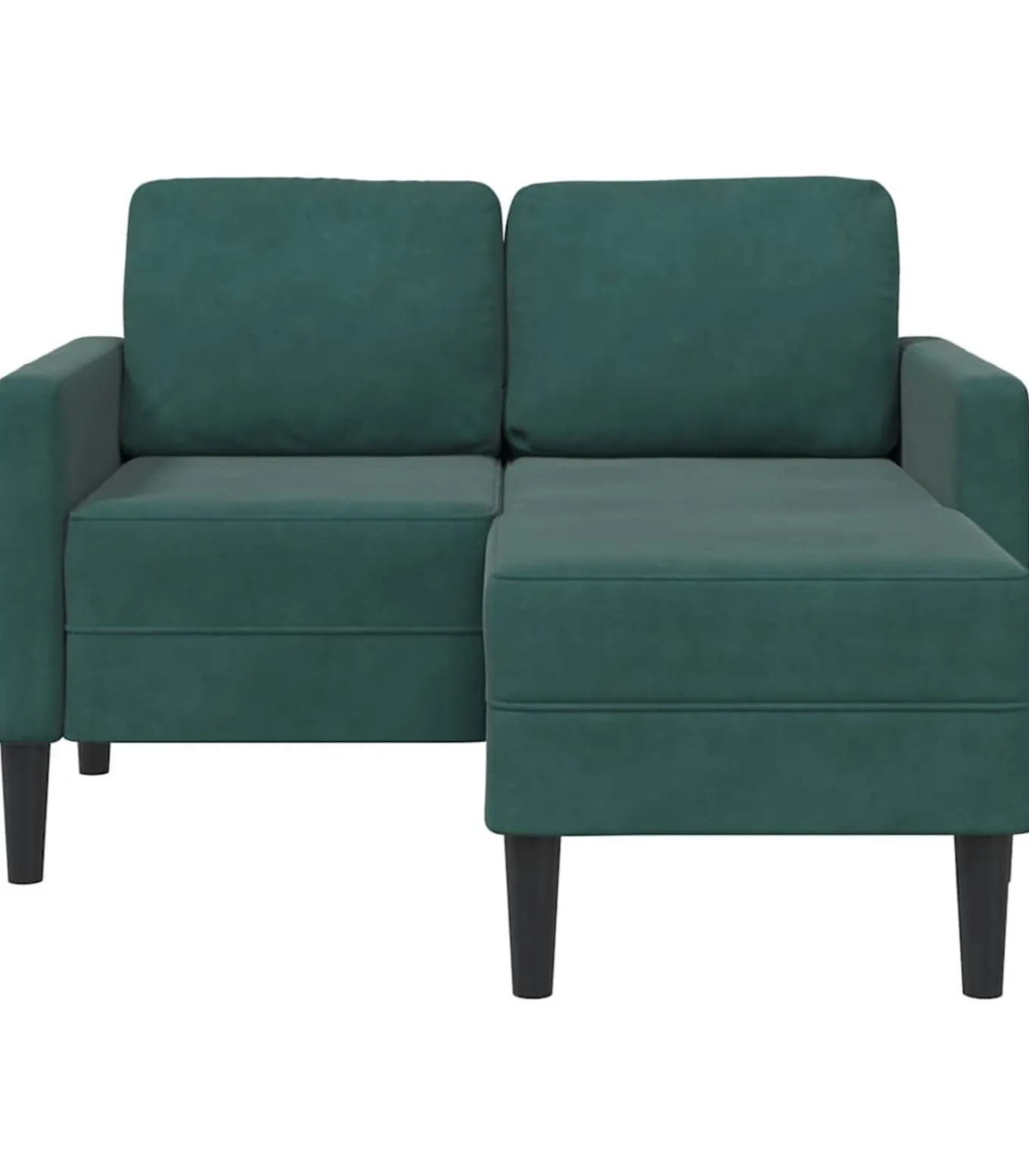 2-zitsbank met chaise L-vorm donkergroen 125 cm fluweel