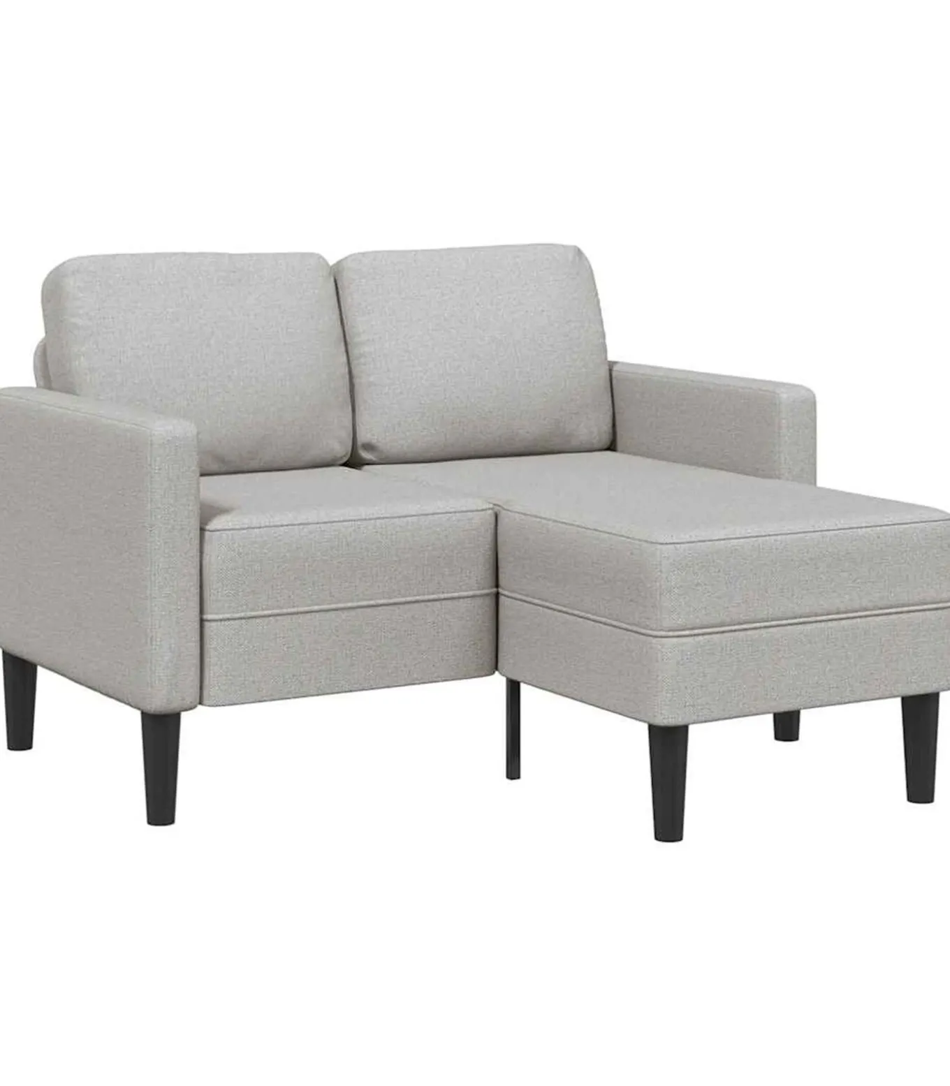 2-zitsbank met chaise L-vormige wolk 125 cm stof grijs