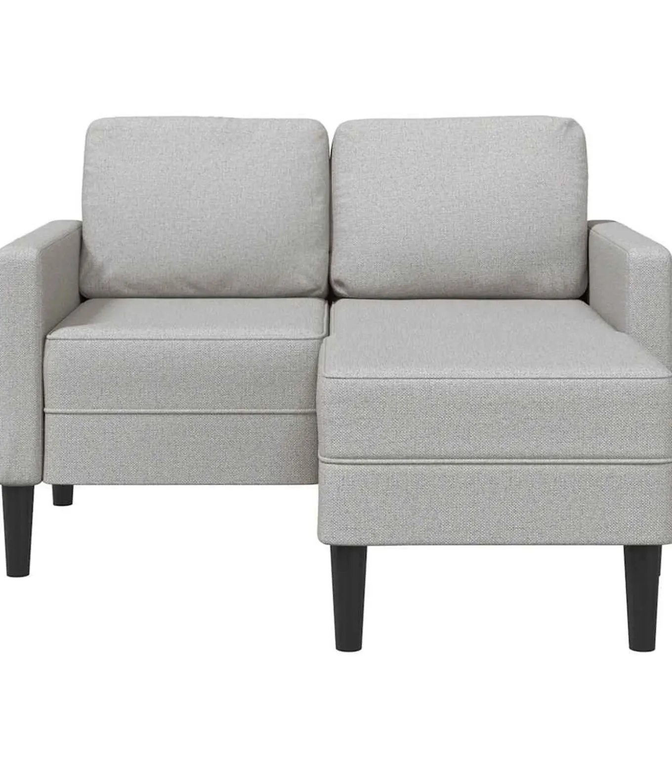 2-zitsbank met chaise L-vormige wolk 125 cm stof grijs